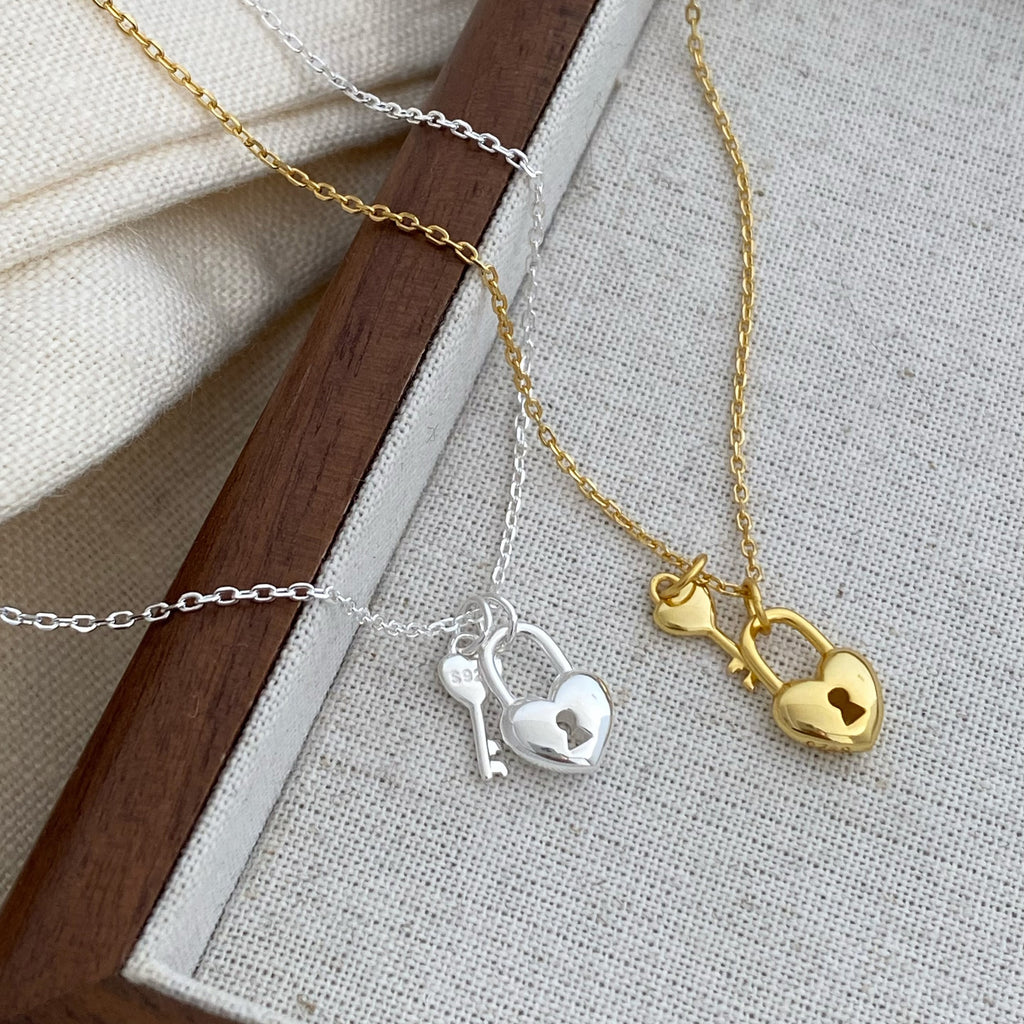Heart Lock 925 Silver Necklace