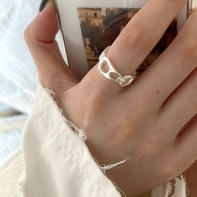 Personality Wire Empty Open 925 Silver Ring