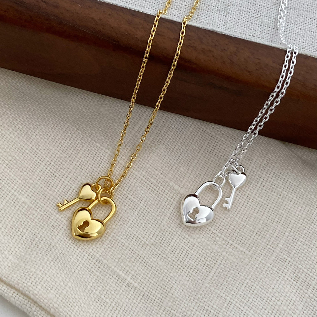 Heart Lock 925 Silver Necklace