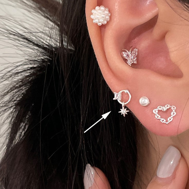 Fine grain series 925 silver earrings