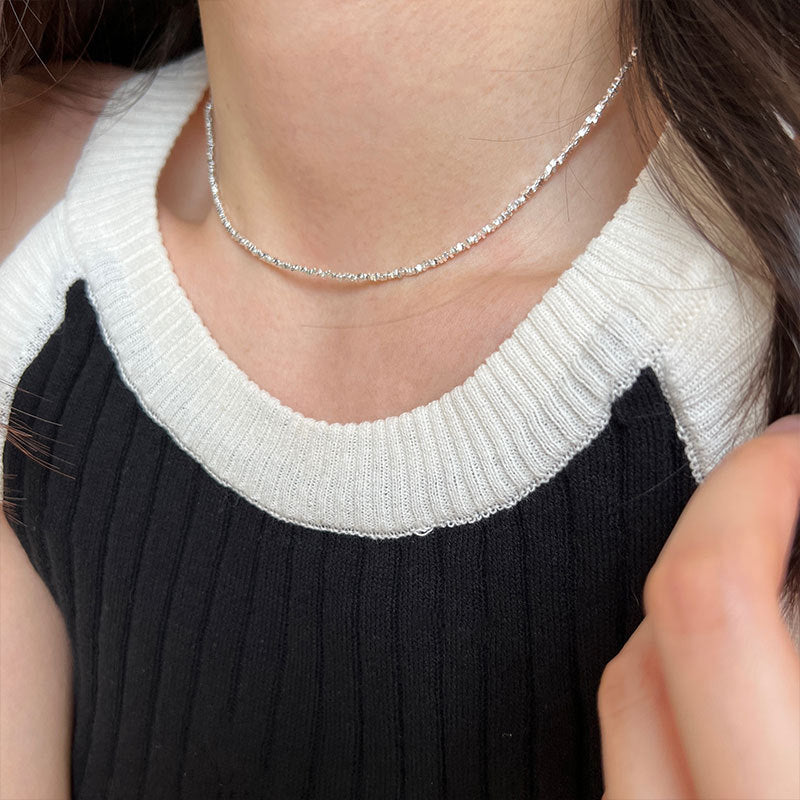 Juvenile Broken Silver 925 Silver Necklace