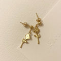 金色玫瑰花925銀耳環