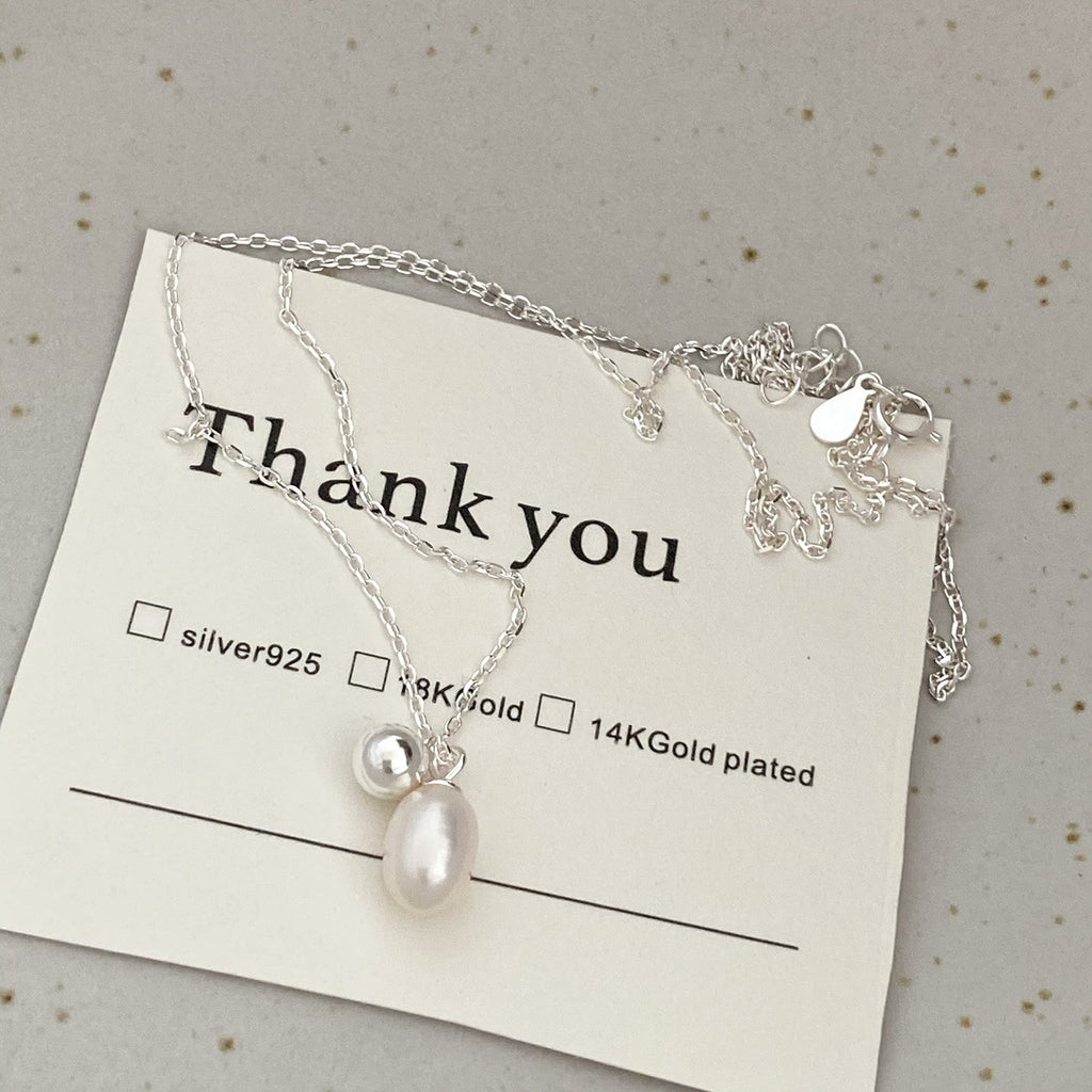 Pearl Ball 925 Silver Necklace