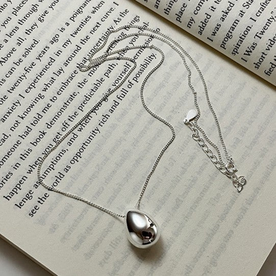 Drop-Shaped Long 925 Silver Necklace