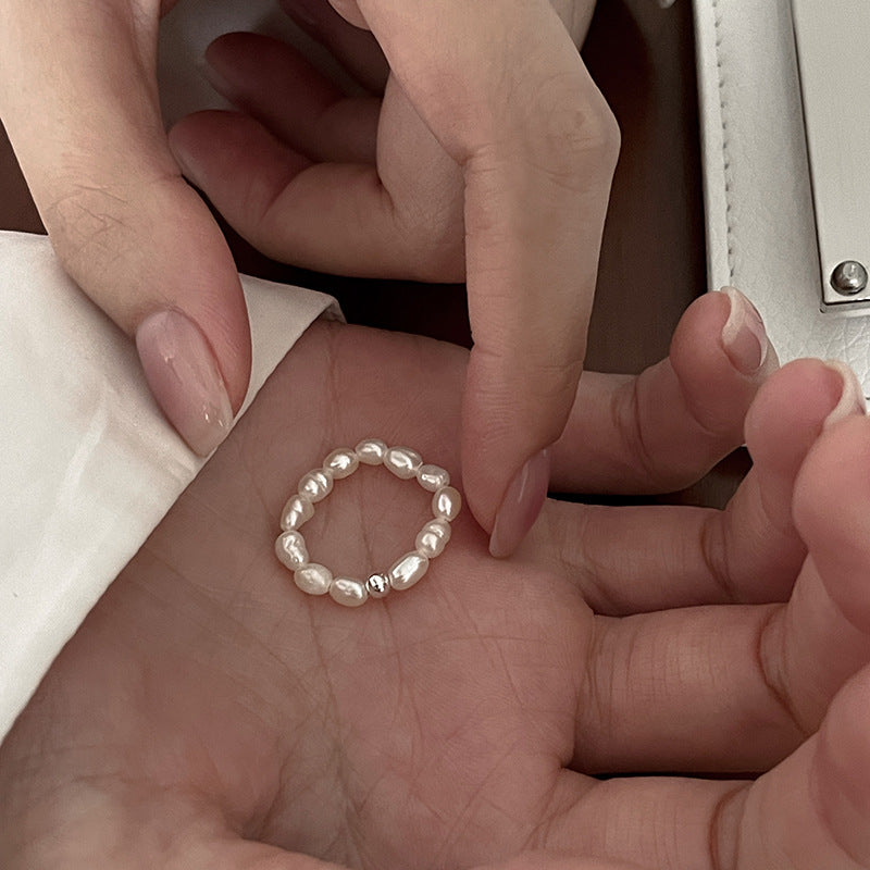 珍珠925銀戒指套裝