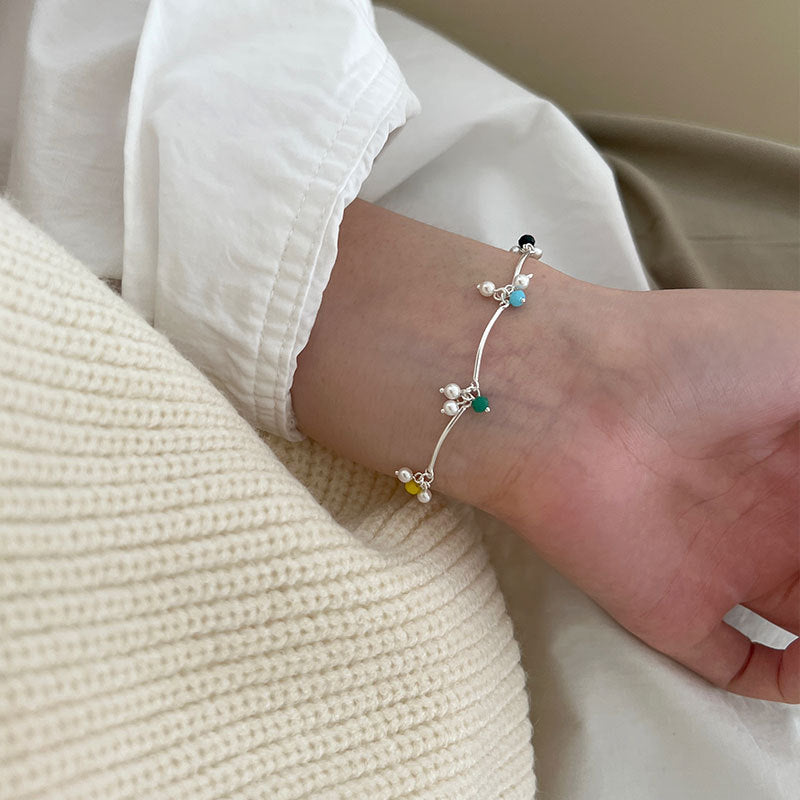 Colorful Beads 925 Silver Bracelet