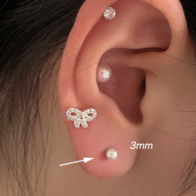 Fine grain series 925 silver earrings
