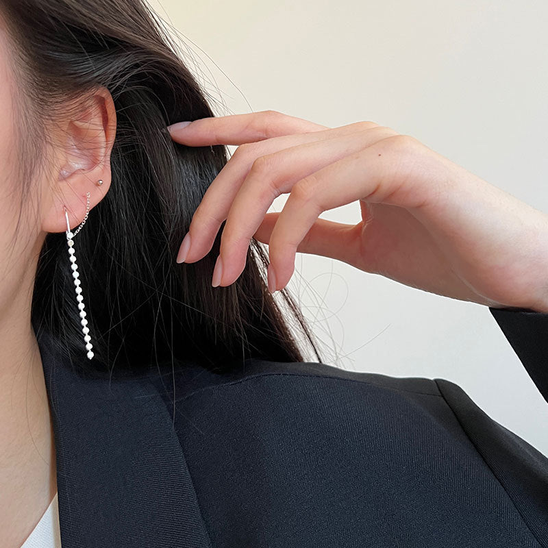 Ball Fringe 925 Silver Earrings