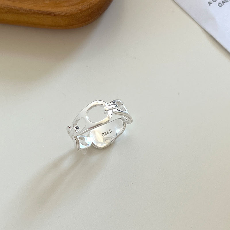 Personality Wire Empty Open 925 Silver Ring