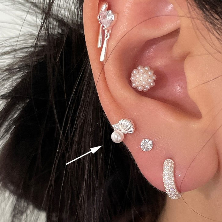 Fine grain series 925 silver earrings