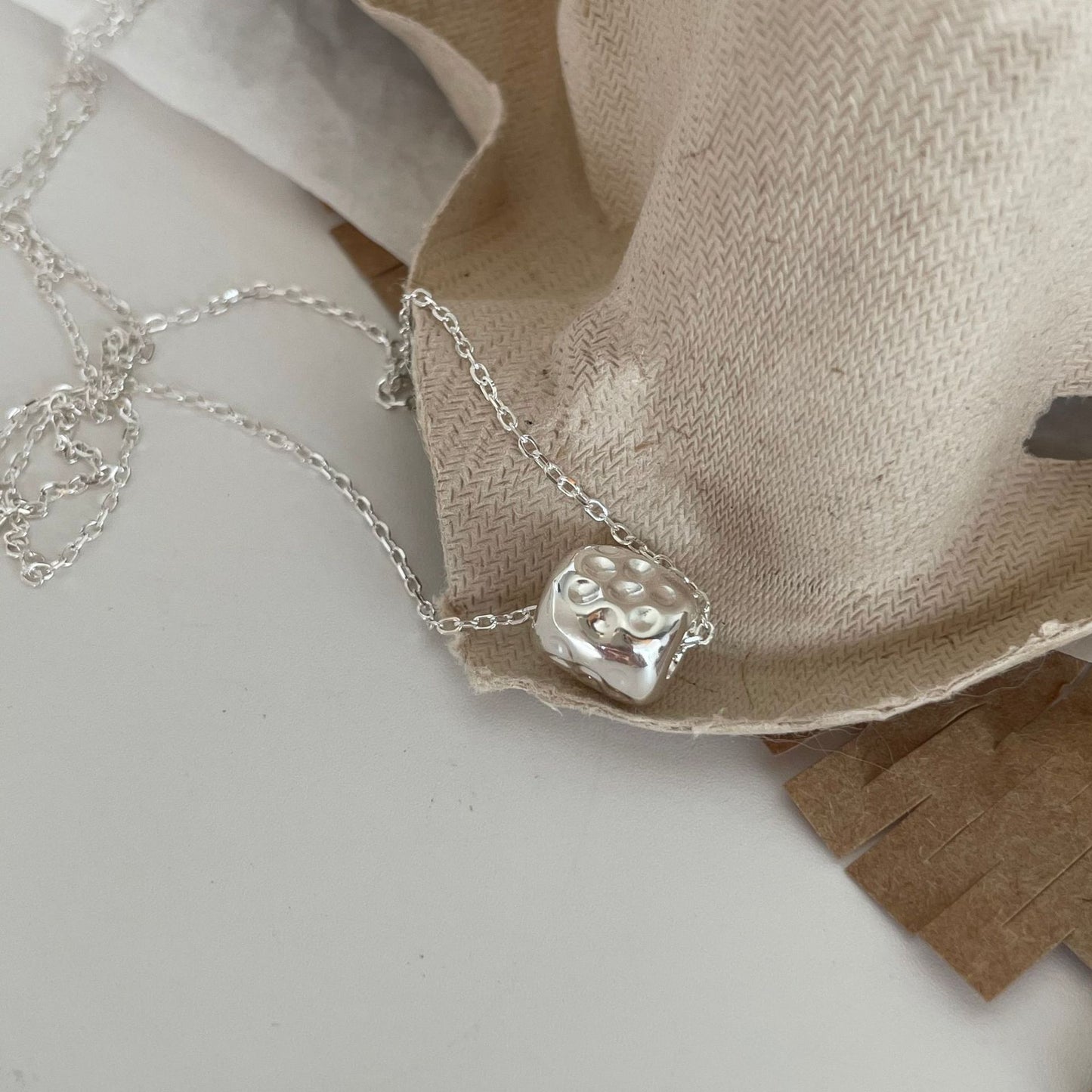 Irregular Stone 925 Silver Necklace