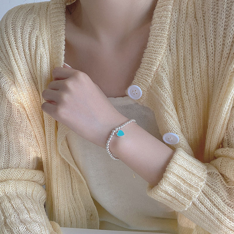 Tiffany blue heart 925 silver bracelet