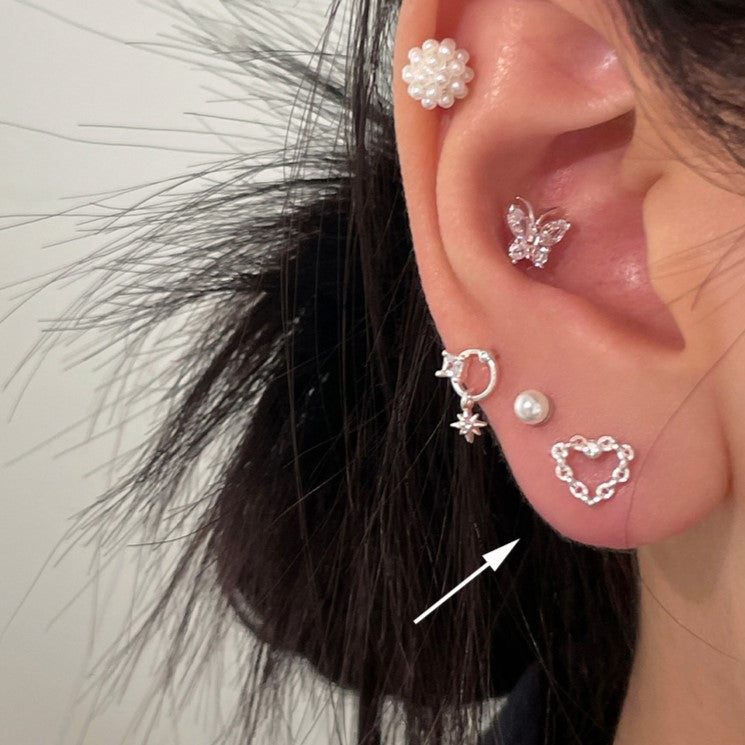 Fine grain series 925 silver earrings