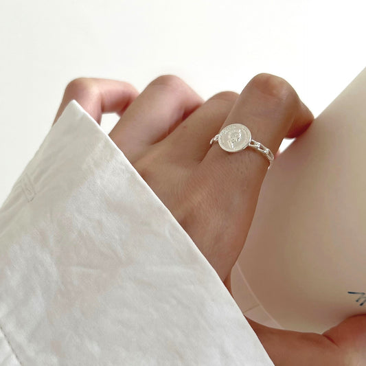 Portrait Open 925 Silver Ring