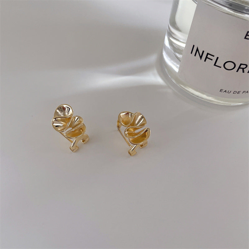可愛的荷葉邊褶皺925銀耳環