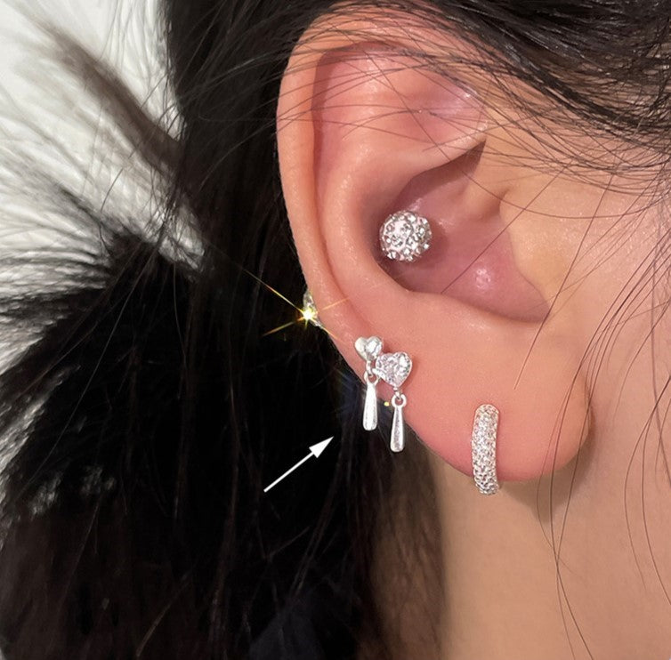 Fine grain series 925 silver earrings