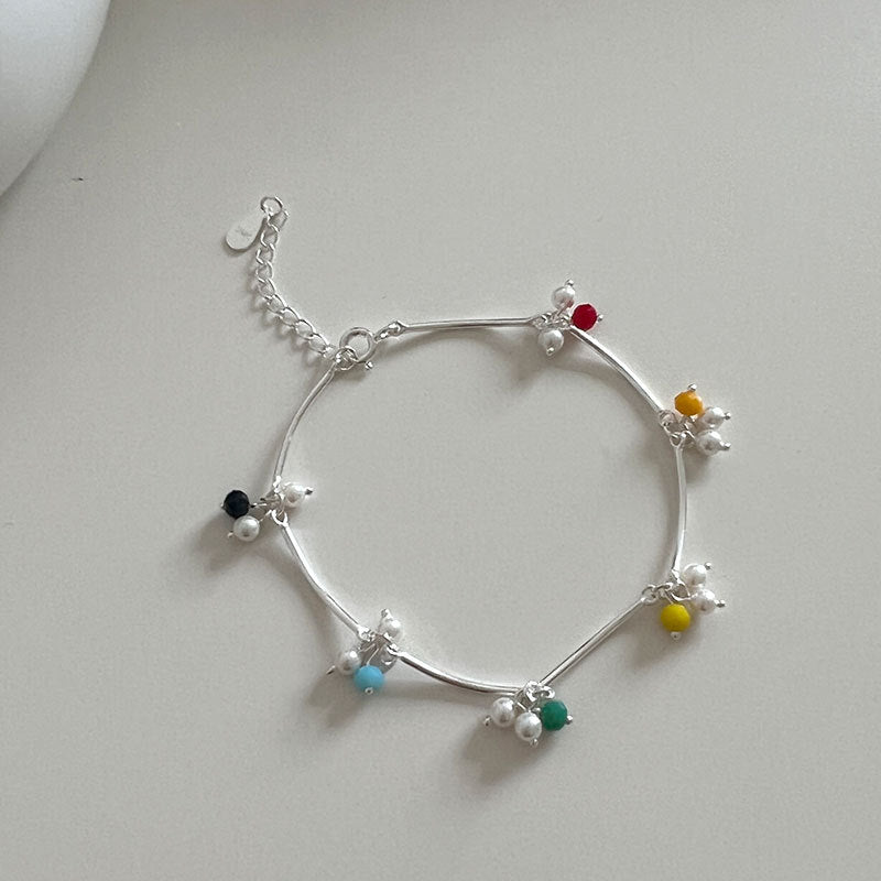 Colorful Beads 925 Silver Bracelet