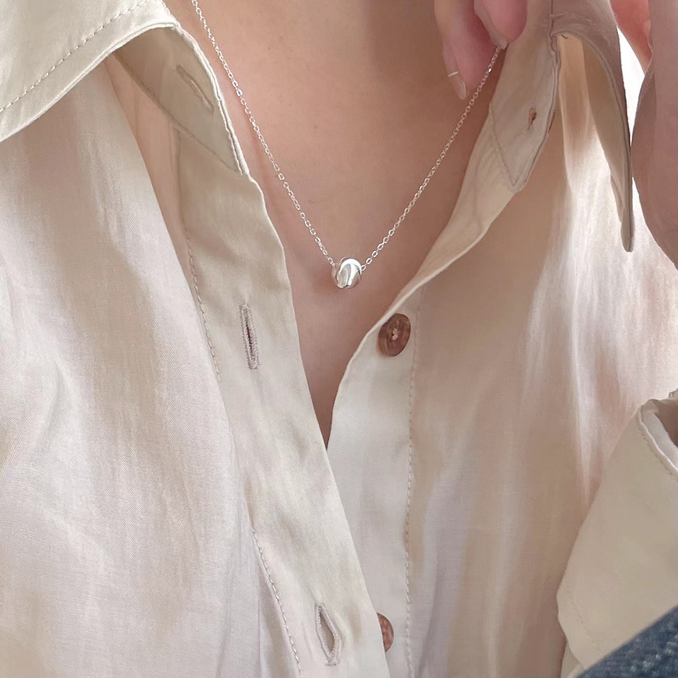 Small Ball 925 Silver Necklace