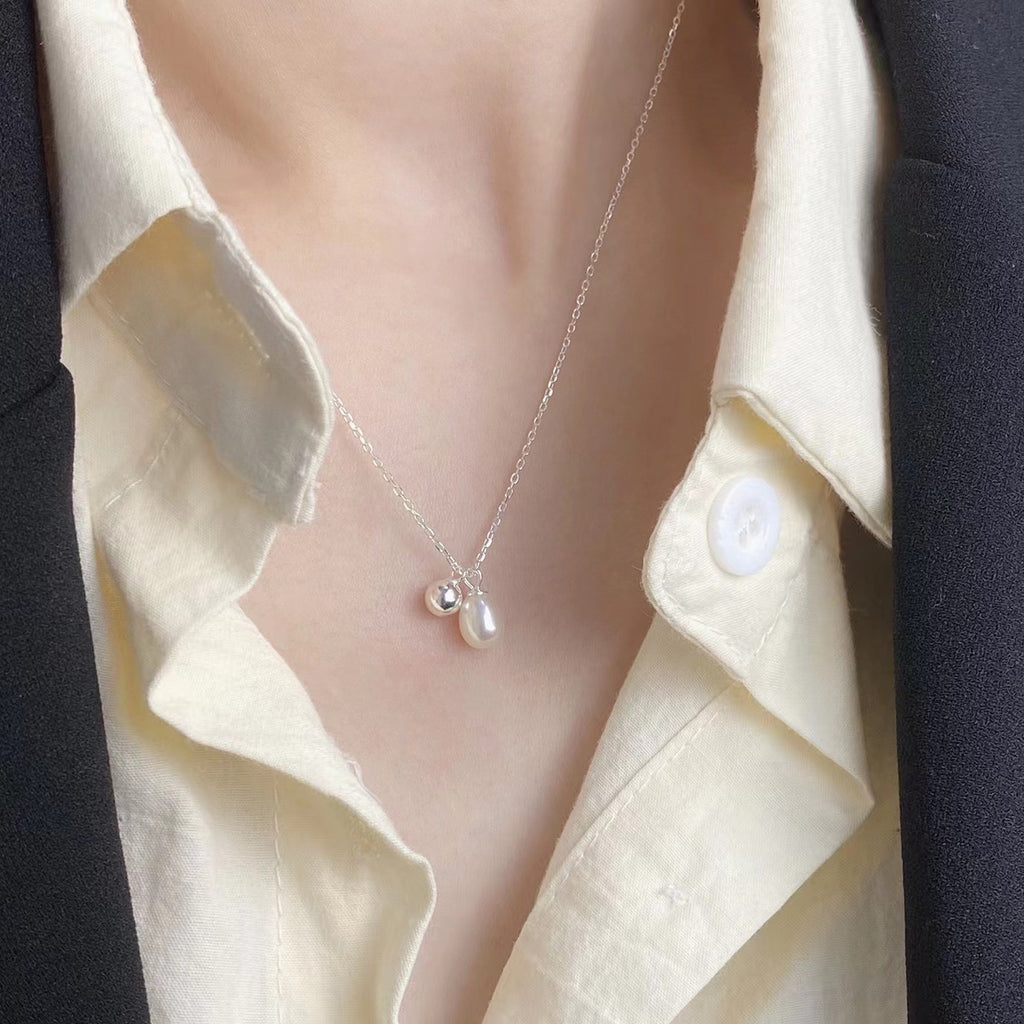 Pearl Ball 925 Silver Necklace
