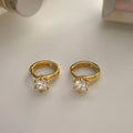 6-Claw Flash Diamond 925 Silver Earrings