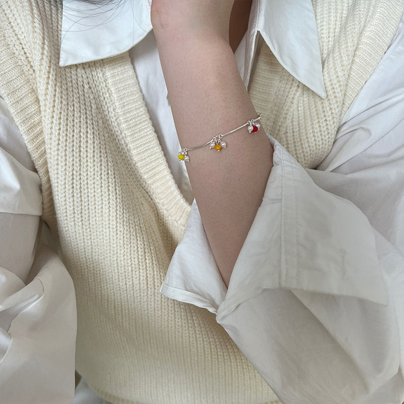 Colorful Beads 925 Silver Bracelet