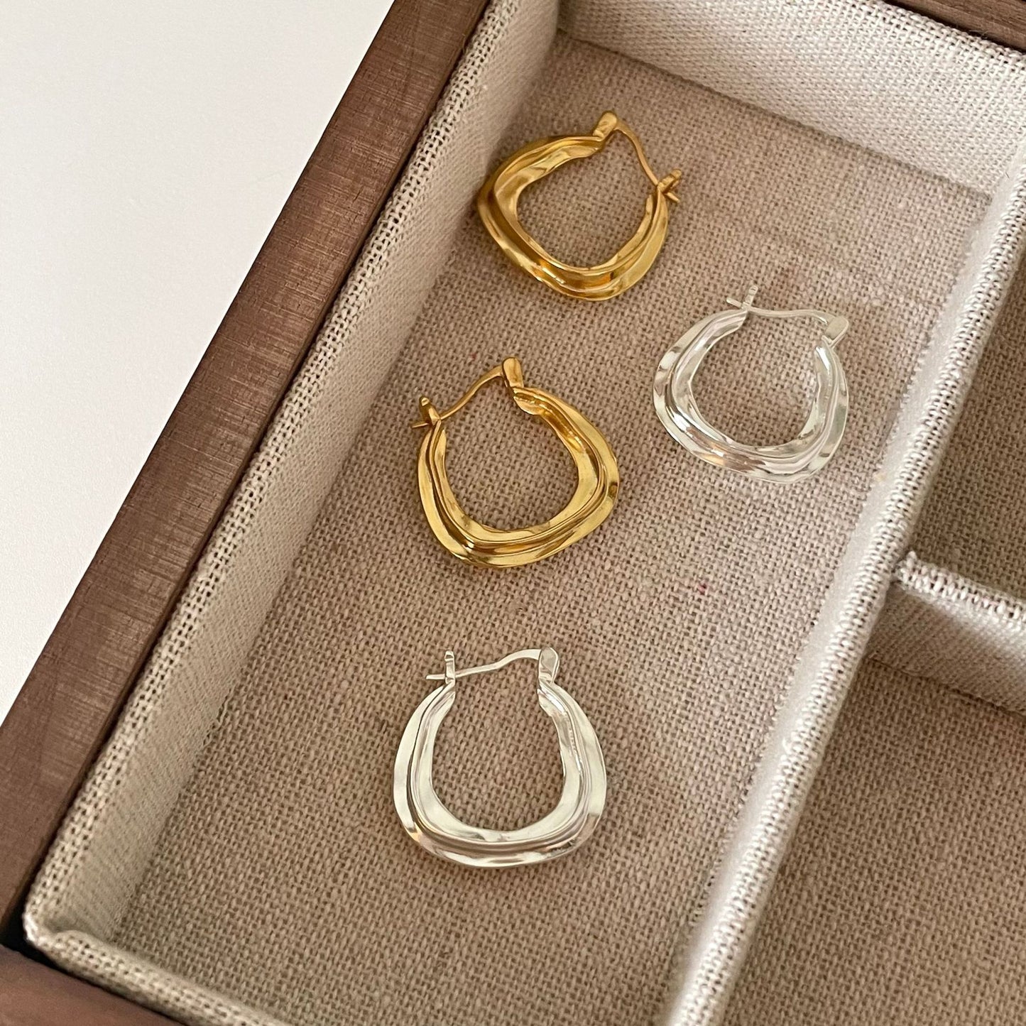 紋理圈圈925銀耳環