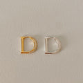 D字Bling Bling 925銀耳環