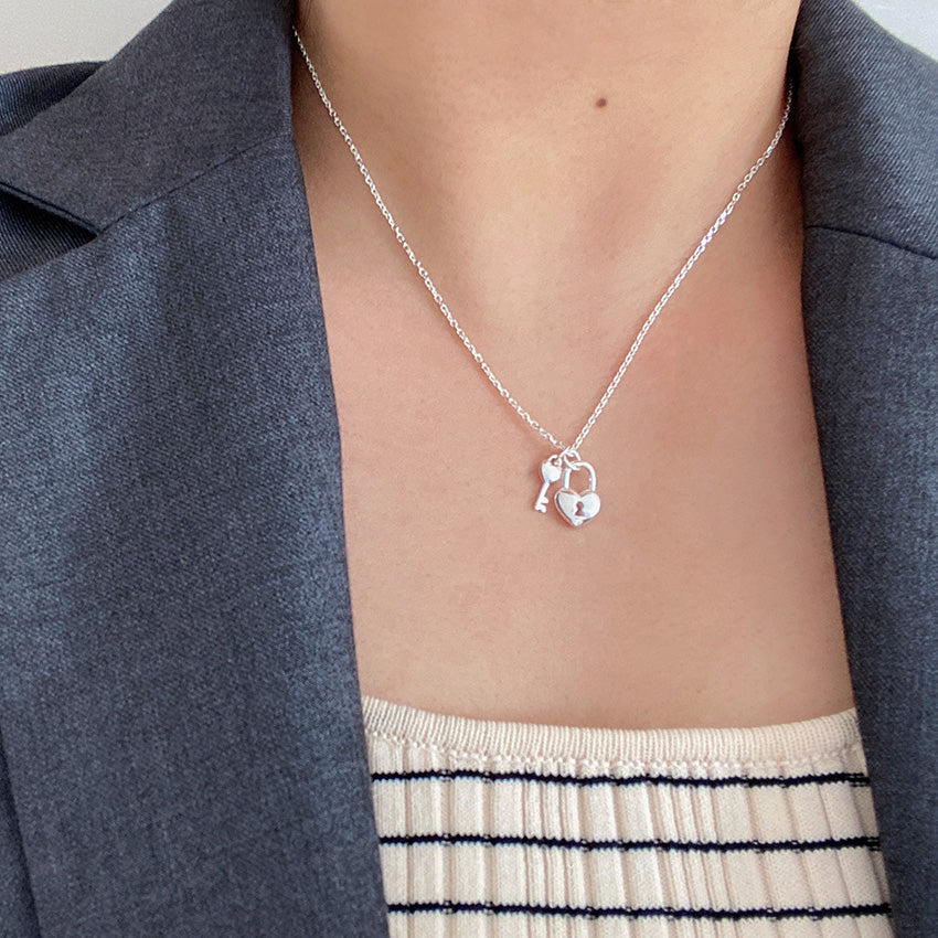Heart Lock 925 Silver Necklace