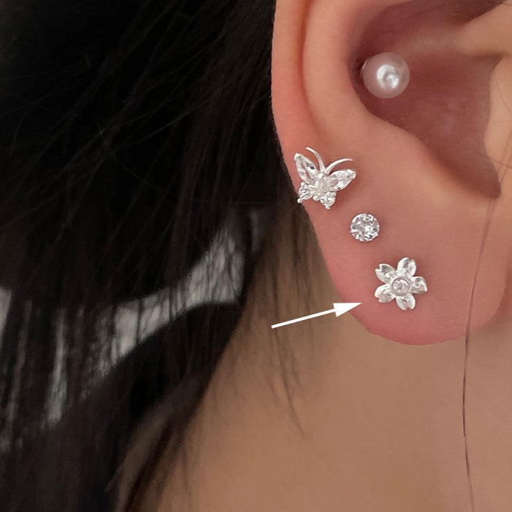 Fine grain series 925 silver earrings