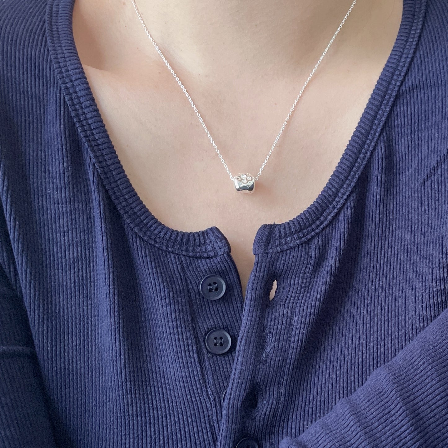 Irregular Stone 925 Silver Necklace