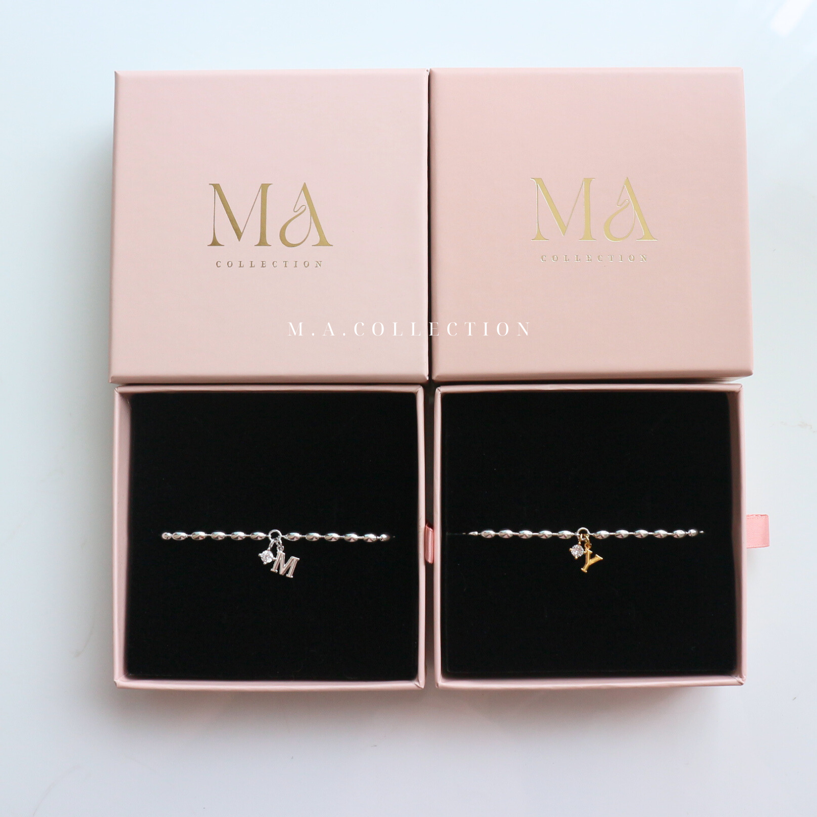 925銀米粒字母手鏈